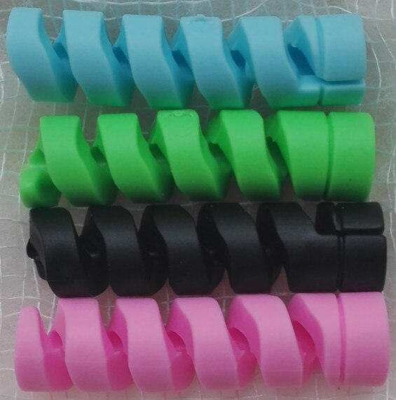 Protecteur de câble en spirale pour iphone, 5 pièces, étui de protection pour câble de chargeur Usb, ligne de données, enrouleur de bobine en Silicone: Multicolor