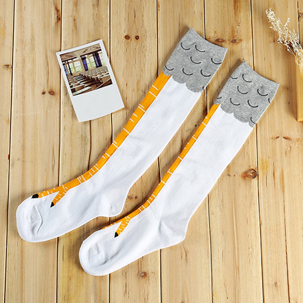 Funny 3D Chicken Toe Feet Socks Cartoon Animal Thigh Socks With Chicken Print toe Women Men Feet Thigh Socks#p8