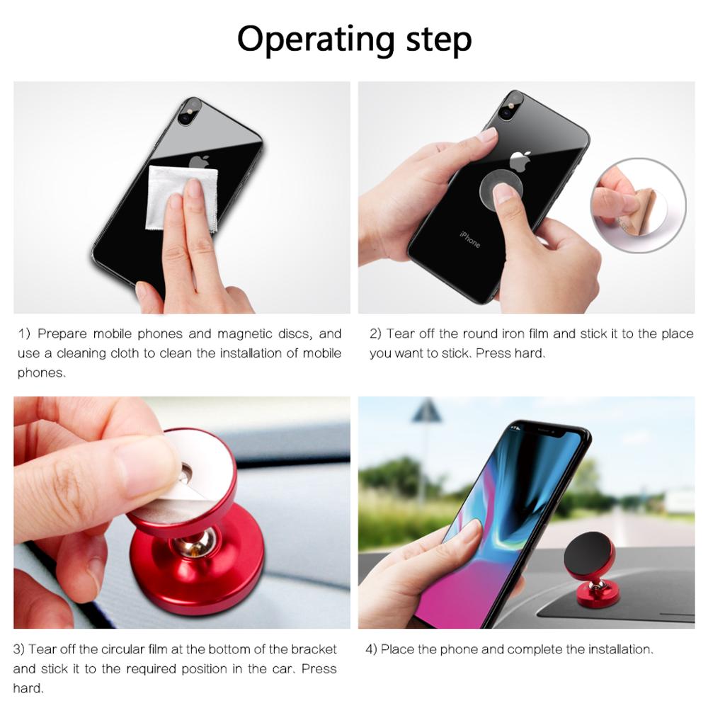 FONKEN Magnetische Auto Telefon Halter für Telefon Auto Halterung Magnet Zwei Weg Rotation leucht Stehen Schreibtisch Wand Mobile Mini Halter