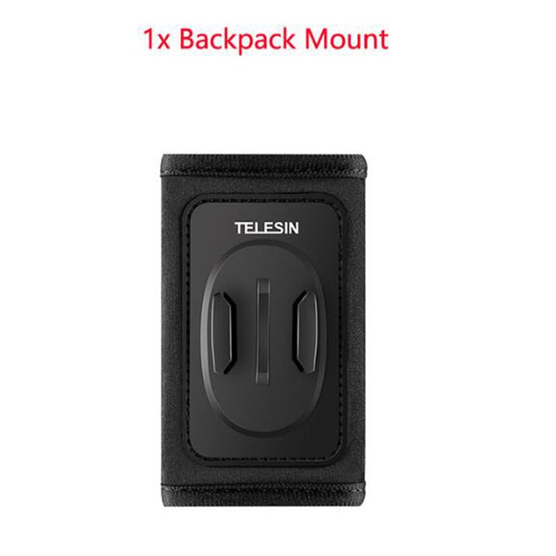 TELESIN fixation rapide bandoulière avec double tête j-crochet sac à dos support de coussin pour GoPro Hero 7 6 5 SJCAM EKEN OSMO ACTION: black strap mount