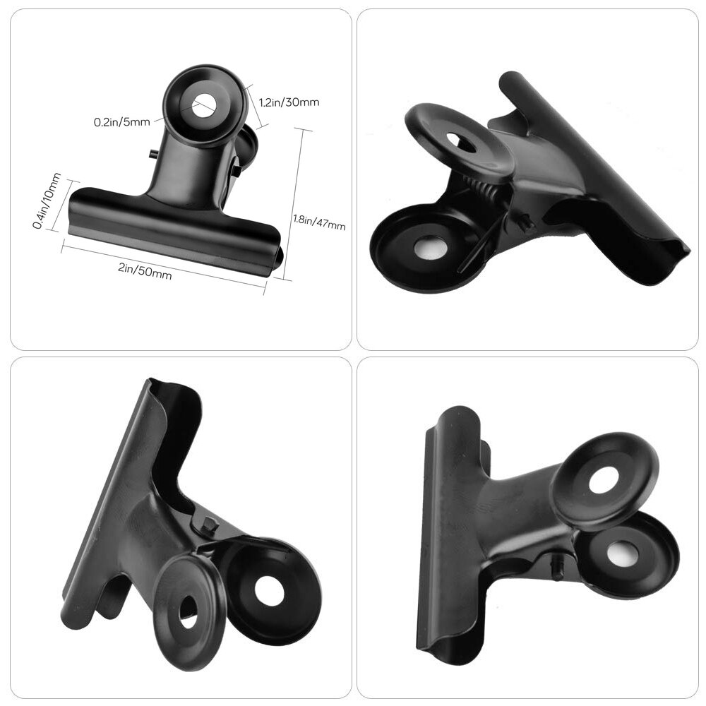 25Pcs Bulldog Clips Paper Metal Hinge Chip Clip Clamps Hooks For Photos Crafts Food Bags Drawings School &amp; Office Supplies-50mm