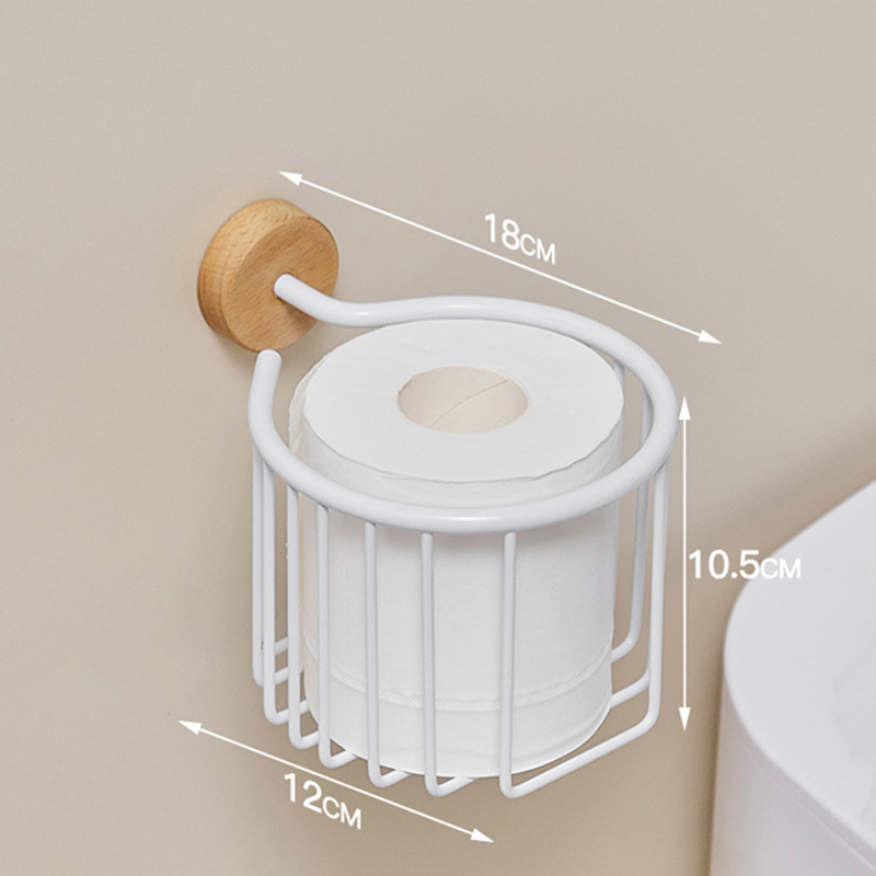 HeMu Solid Wood Tissue Holder Without Punching, Toilet Paper Box, Toilet Phone Storage Rack, Walnut Roll Paper Holder Simple: Burgundy