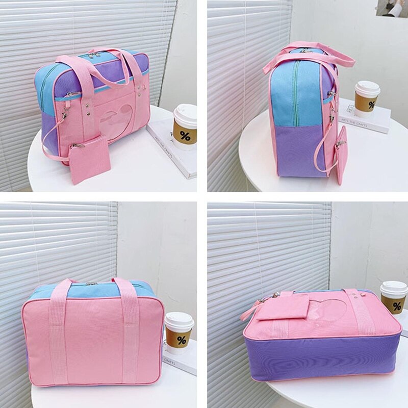 Einfarbige handtasche, jk-schultertasche, süße japanische schultasche, geräumige tragetasche, leichte lolita-tasche