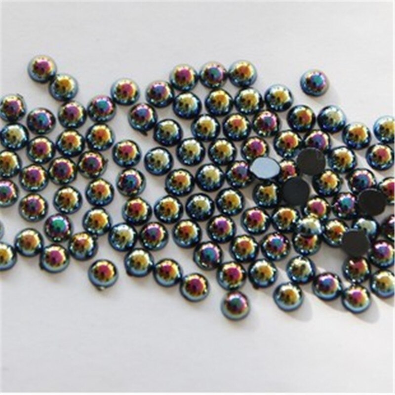 Nail Art bijoux haut de gamme manucure AB symphonie blanc perle fond plat Semi-circulaire Nail Art bijoux 200 pièces