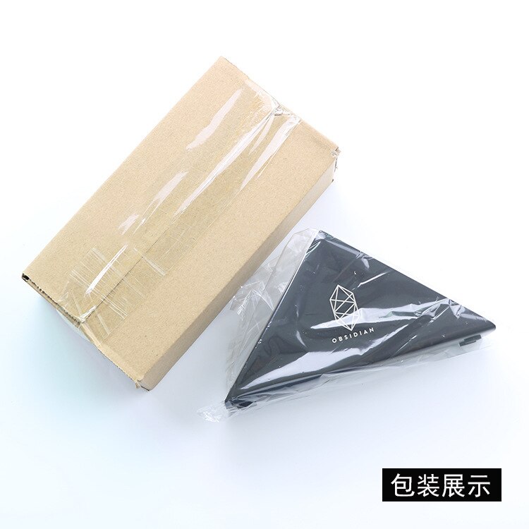 Northern European Ins Golden Triangle Stainless Steel Toilet Paper Holder Western Restaurant Cafe Hotel DiningTable Metal Napkin: Black