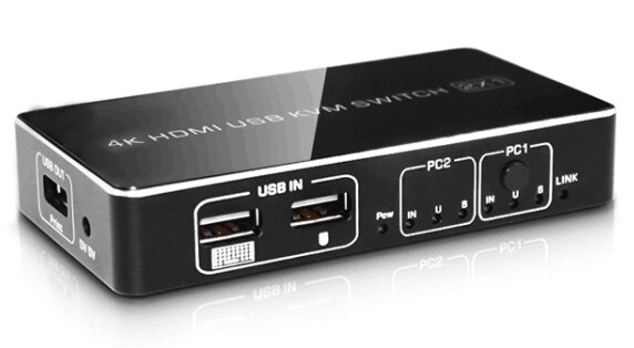 2 Port 4K HDMI 2.0 KVM USB Switcher Switch Switches Support key and EDID