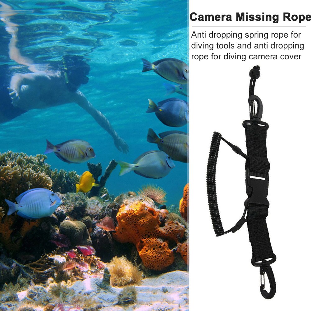 Kamera-trageband mit spiralfeder, schnellverschluss-clips für taucherkameras, unterwasser- und outdoor-aktivitäten, poolzubehör