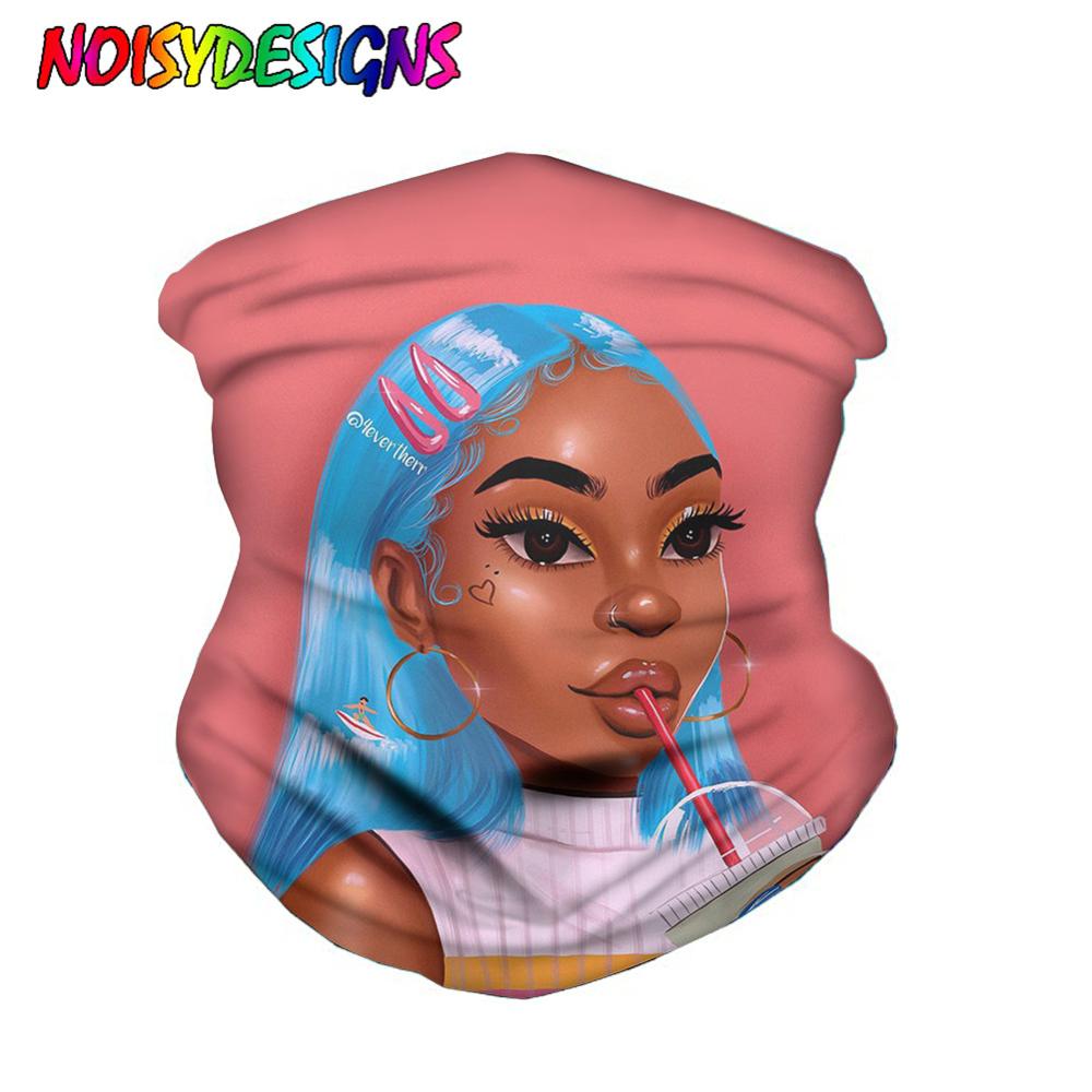 Noisedesigns multifunctionele bandana hoofdband ring nek sjaal kunst afrikaans meisje print naadloze buisvormige magische gezichtssjaal: Lmyd 5569 z 28