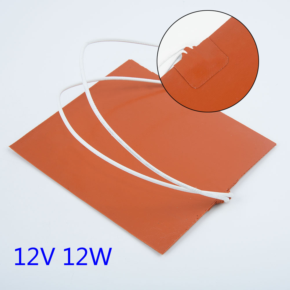 Silikon värmedyna för skrivare uppvärmd säng värmematta 12v 12w 100 x 120mm elektriska silikongummi värmekuddar