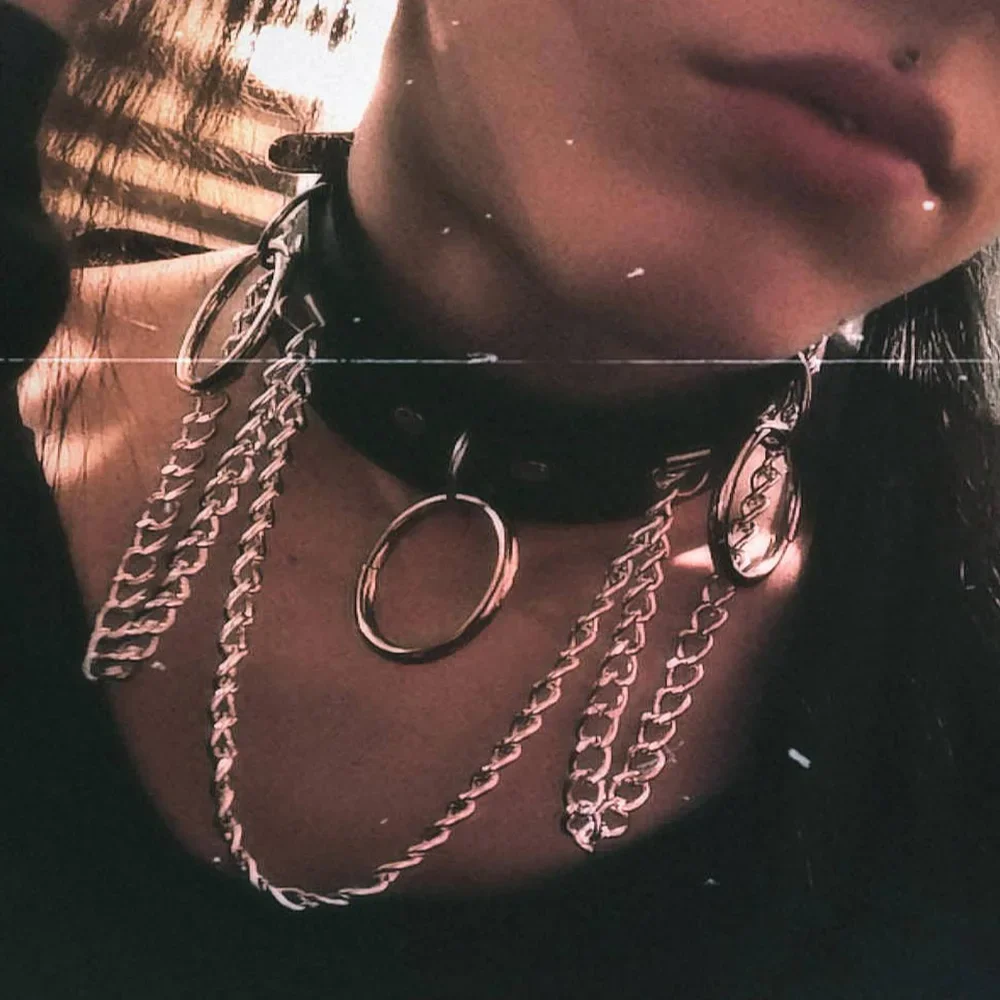 Harajuku Chocker Sexy Heart Lock Key Rivets Black Goth Punk Chokers Gothic Choker Naszyjnik dla kobiet Hip Hop Bondage Cosplay