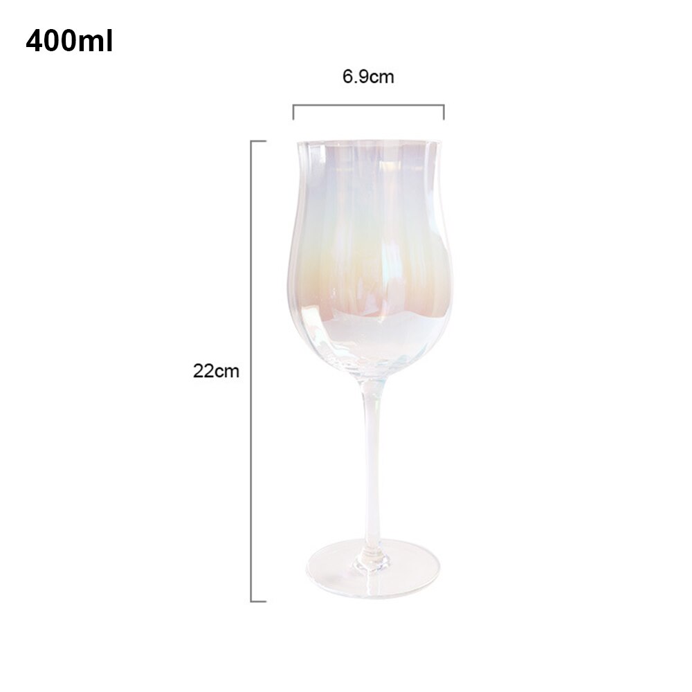 2PCS/Set Tulip Shape Lead-Free Crystal Glass Goblet Rib 150-400ml Red Wine Cocktail Whiskey Champagne Glass Wine cup: G