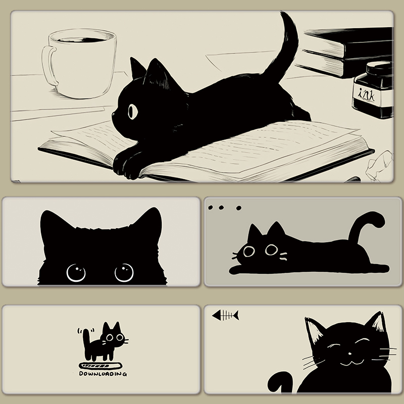Süßes Mauspad, Kunst, Kawaii-Katze, Computer, XXL, Tastaturmatten, großes Spielen-Mauspad, Schreibtischunterlage, PC, Gamer, Büro, Zuhause, Tisch, Mauspad