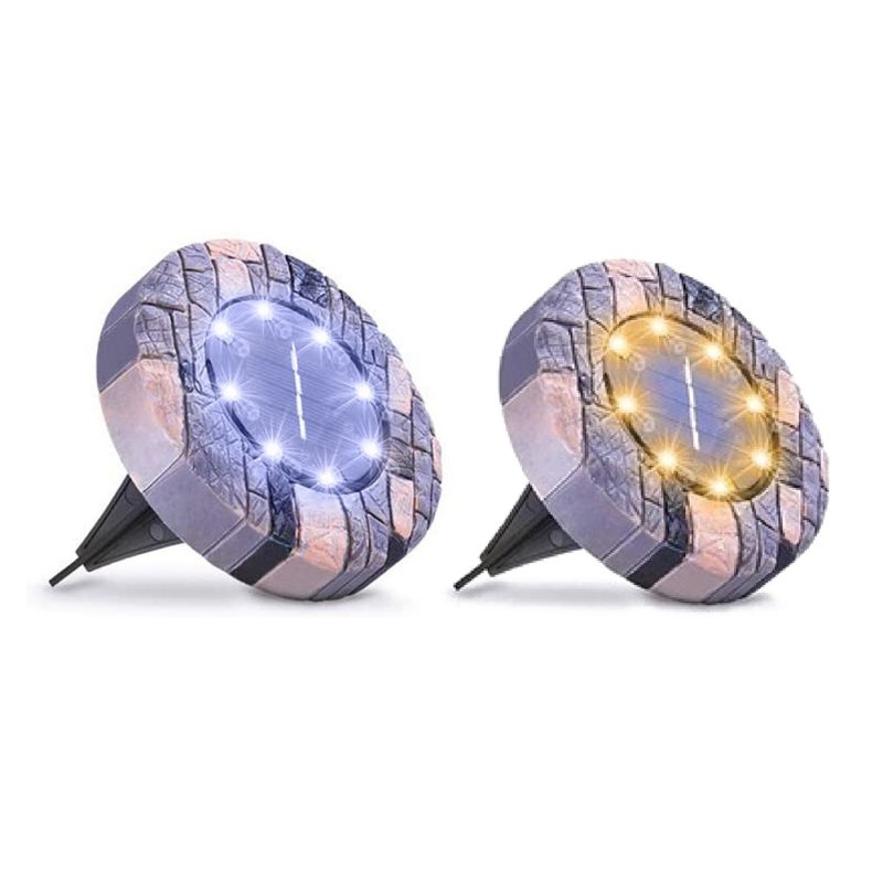 Solar Powered 8 Led Lights Outdoor Ground Lights Outdoor IP68 Waterproof Solar Garden Lights For Pathway Yard Walkway Patio Lawn