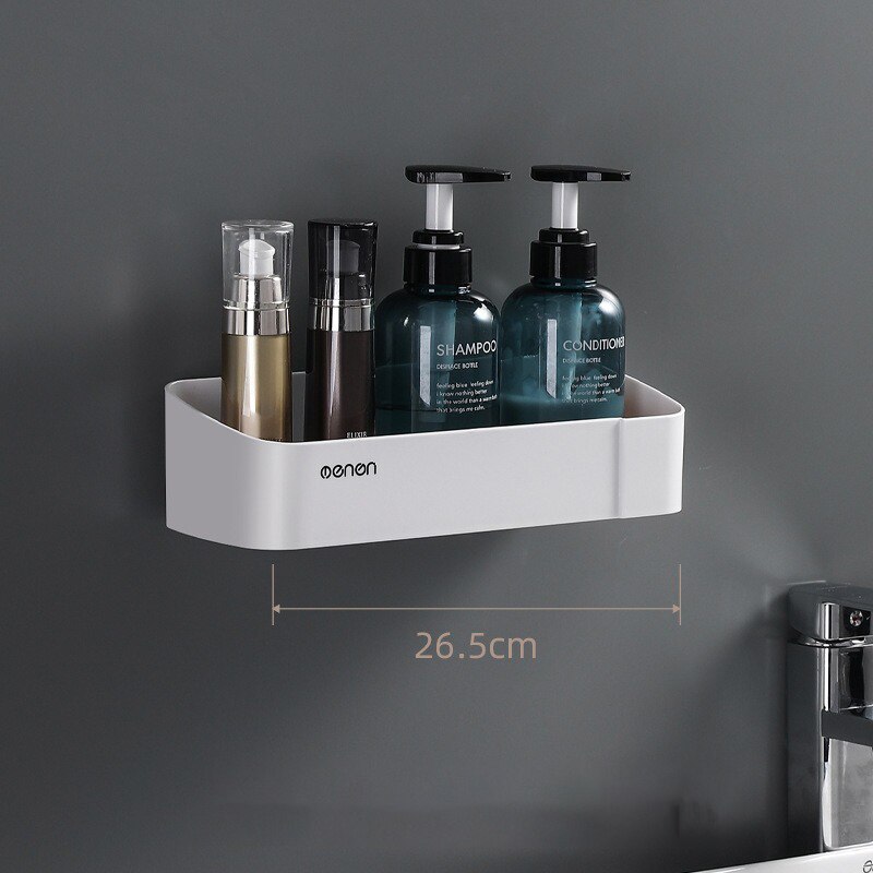 Wall-Mounted Triangular Storage Rack Toilet Double Detachable Storage Shelves Strong Load-Bearing Household Bathroom Accessories: White Rectangle