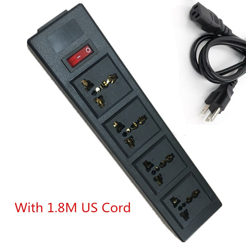 Multifunction 250v 13a 4 jack Universal power outlet PDU strip IEC320 plug adaptor desktop extension socket power cord converter