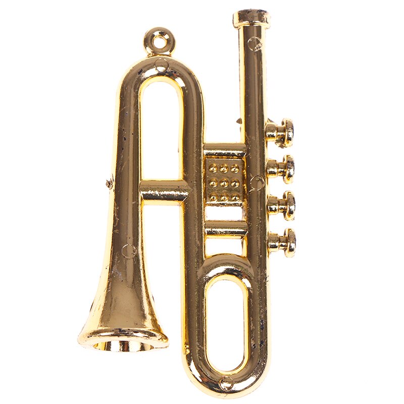7/14Pcs Mini Plastic Muziekinstrument Goud Kerstboom Opknoping Voor Vrienden Verzamelen Musical Leuke Hanger Xmas Decor