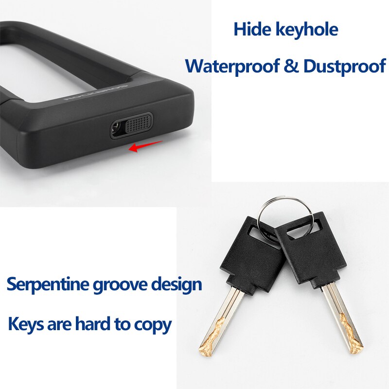 ROCKBROS Anti-theft Bicycle U Lock Set Anti-12 Tons Hydraulic Shear Safety Cable Padlock Motorcycle Scooter Bike MTB Accessories