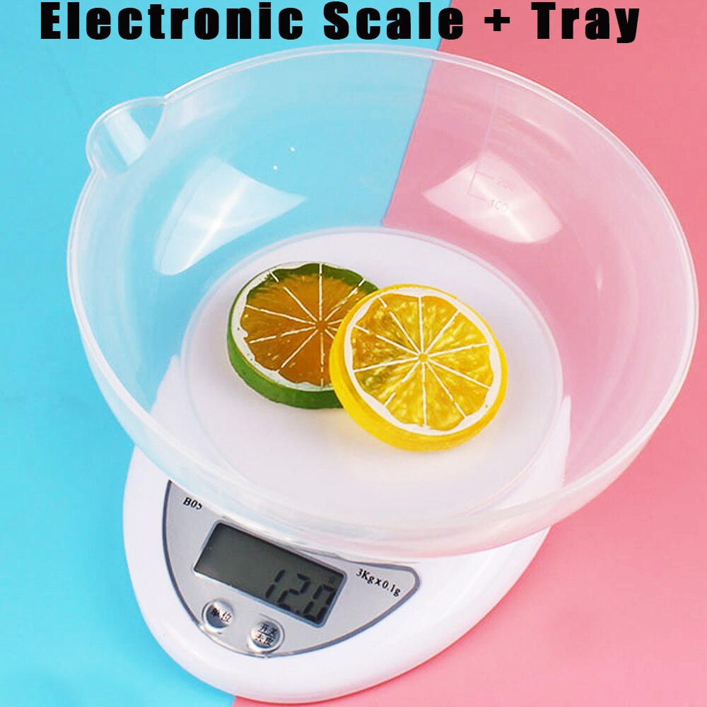 5Kg/1G Draagbare Digitale Weegschaal Led Elektronische Weegschalen Postal Voedsel Meten Gewicht Keuken Led Elektronische Weegschalen: Weegschaal x bakje