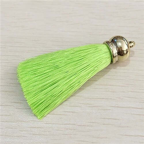 1 Uds. Pendientes borlas de seda colgantes para manualidades, tapas de extremo de plata, cepillo de borlas para DIY, accesorios para fabricación de joyas: 12