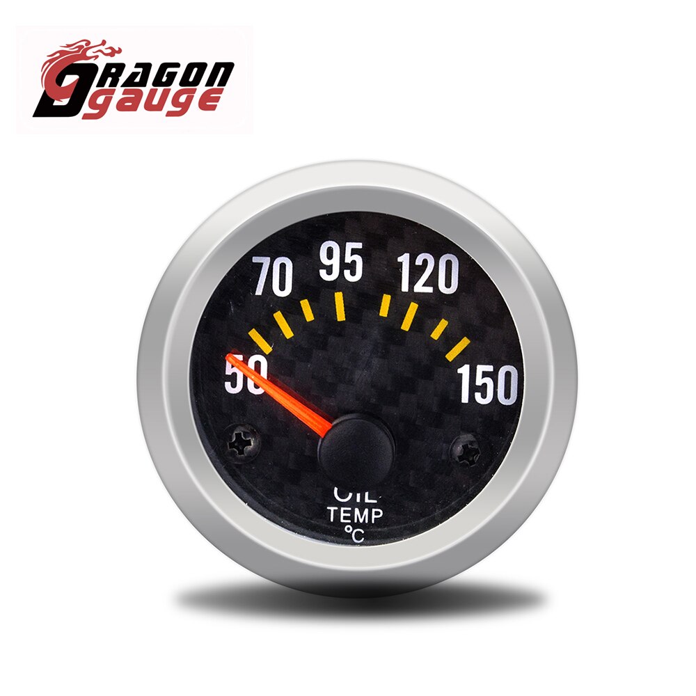 DRAGON GAUGE 2" 52mm Tachometer RPM Meter Water Temp Oil Temp Oil Press Voltmeter Boost Gauge PSI/BAR Car Gauge for 12V Car: Oil Temp Gauge