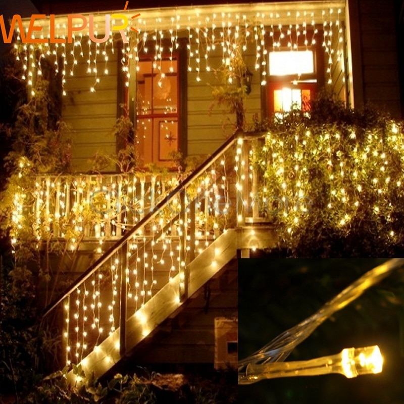 Kerst Guirlande Led Gordijn Ijspegel String Light 220V 4M 100Leds Indoor Led Party Garden Stage Outdoor decoratieve Licht