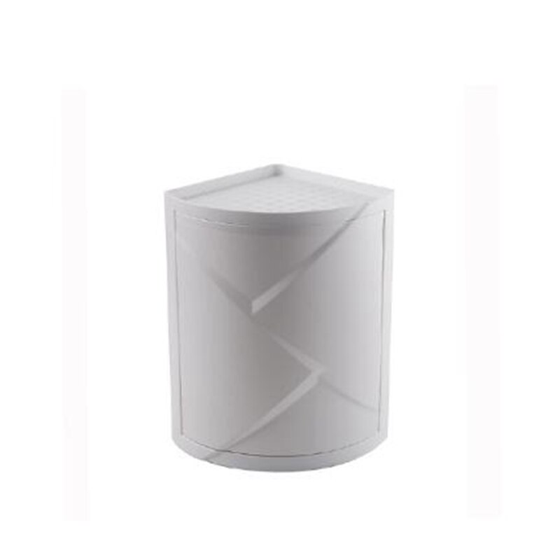 Bathroom rotating triangle rack suction wall storage finishing rack kitchen bathroom dustproof storage cabinet corner rack: Gray (small)