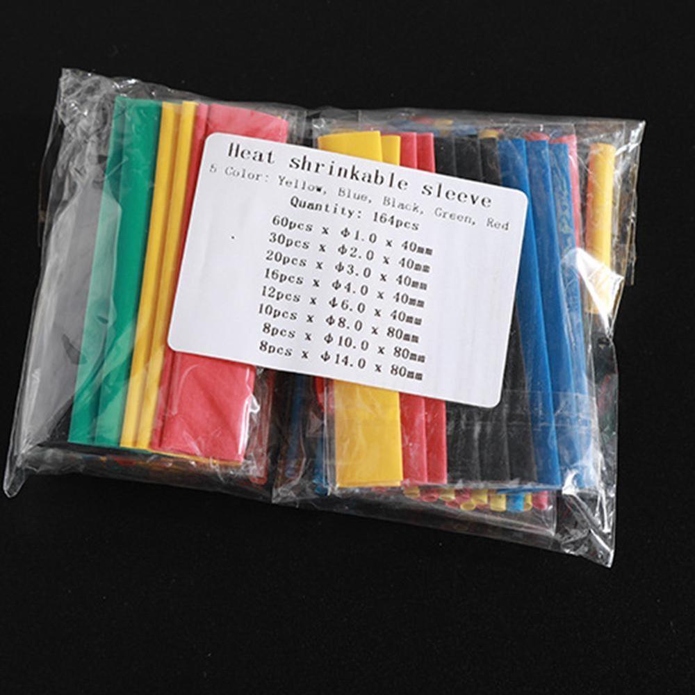 164Stck Schrumpf Schläuche Polyolefin Elektrische wickeln Sortiment Isolierung PE Draht Rohr Bausatz Ärmeln 2:1 schrumpf Kabel P1V6