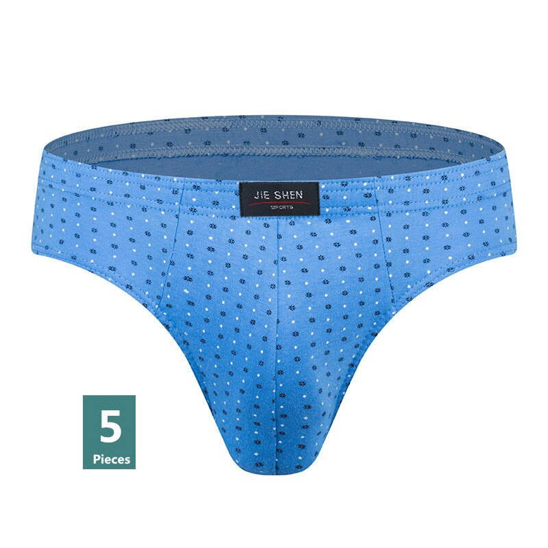 5 pcs/lot Cotton Underpants Casual Dot Underwear For Male Plus Size Men Briefs L-4XL