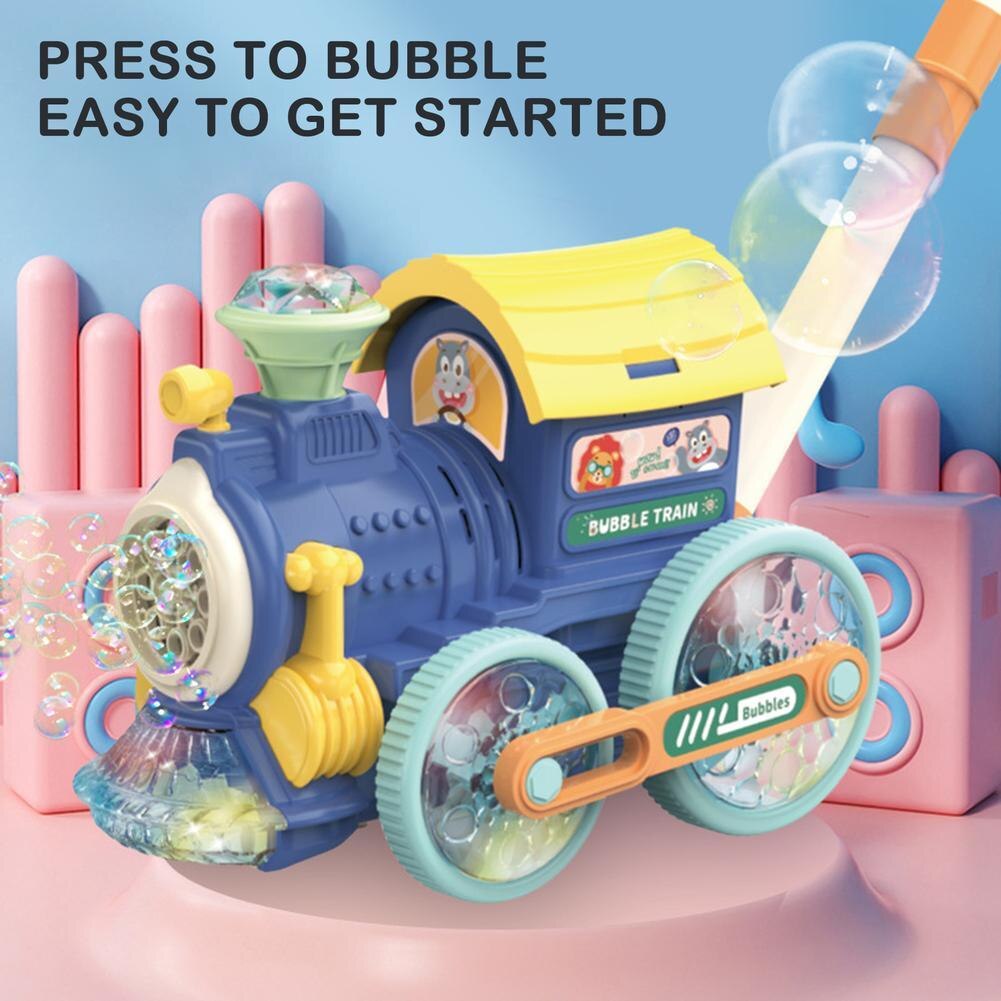 1 pz treno a spinta a mano macchina automatica a bolle a 8 fori macchina automatica per bolle che carica la macchina per soffiare bolle elettriche