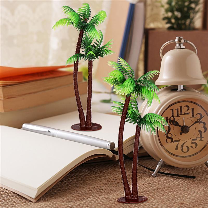 5Pcs Coconut Palm Tree Decor Simulation Plastic Bonsai Crafts Landscape DIY Decor Miniature Plants for Fish Tank Pond Aquarium