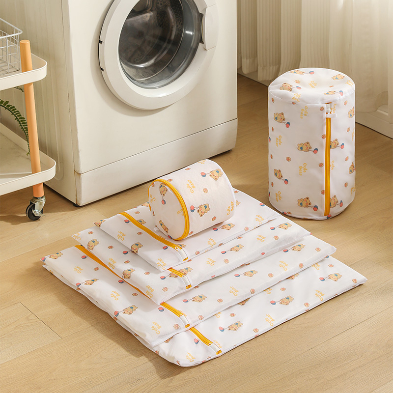 Print Cartoon Beer Waszak Badkamer Kleding Opslag Waszak Voor Wasmachine Anti-Vervorming Kleding Organizer Zes Grootte