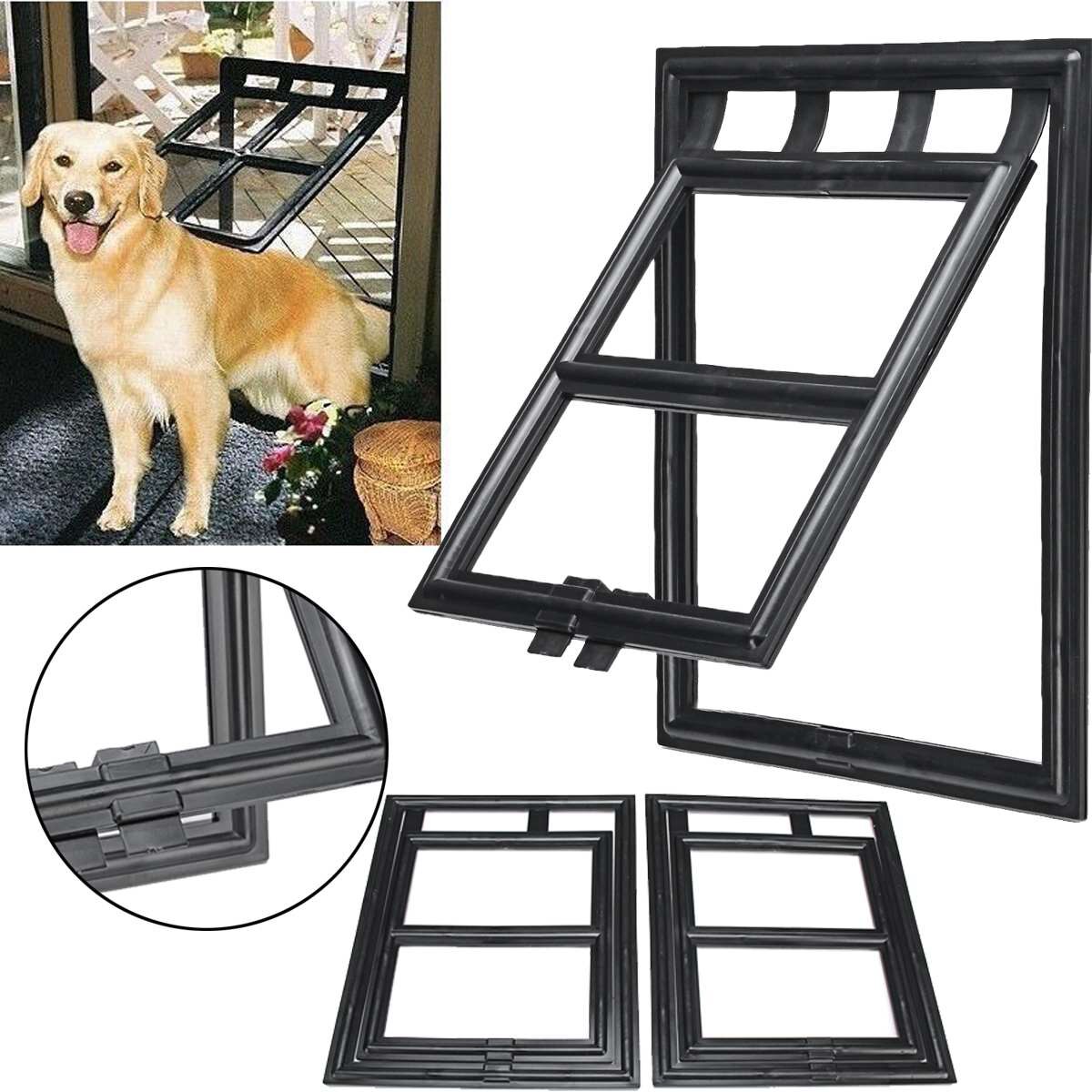 Puerta de plástico bloqueable para perros, gatos y gatitos, ventana de seguridad, puerta con solapa, túnel para mascotas, puerta de acceso libre para el hogar