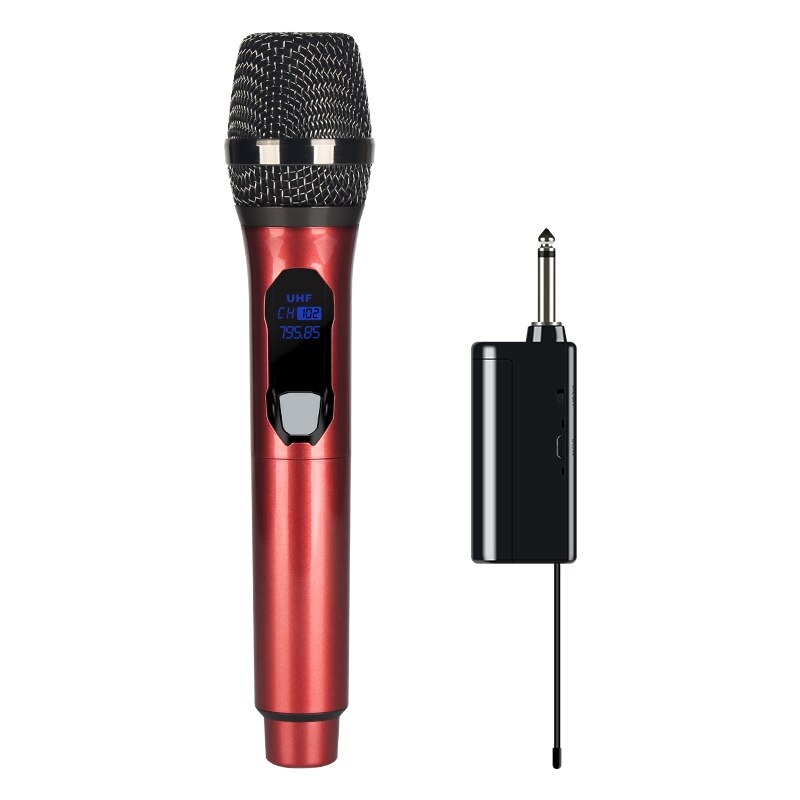 Draadloze Microfoon 2 Kanalen Uhf Professionele Handheld Mic Micphone Voor Party Karaoke Kerk Tonen Vergadering 50 Meter Sing Song: F