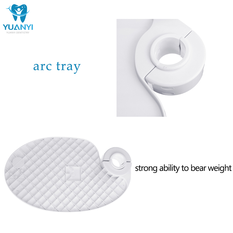 Dental Chair Scaler Tray Clinic Dentistry Chair Accessories Plastic Rotatable Plate Post Mounted Shelf Tray Table Shape