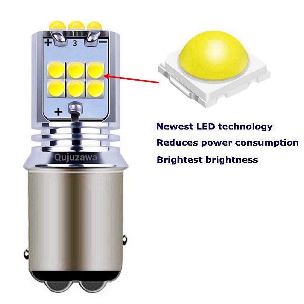 1Pcs 1157 P21/5 W BAY15D Super Heldere 1800Lm LED Auto Richtingaanwijzer Lamp Tail Brake Bulb Auto dagrijverlichting Rood Wit Geel
