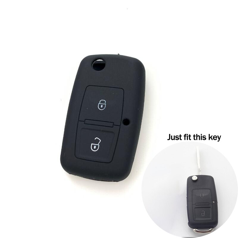 Funda de silicona para llave de coche, cubierta para Volkswagen Polo Passat B5 Golf 4 5 6 Jetta Mk6 Tiguan Cross Fox Plus Eos Scirocco Beetle: H type black