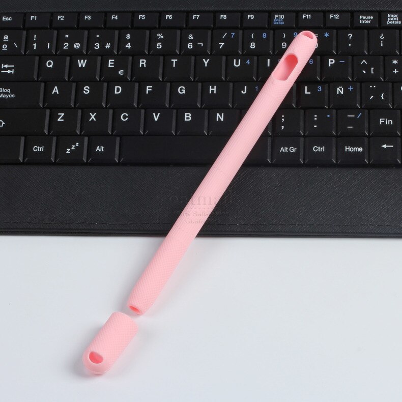 Soft Silicone For Apple Pencil 1 Case Cute For iPad Pencil Tip Cover Holder Tablet Touch Pen Stylus Full Protective Pouch Bags: Pink