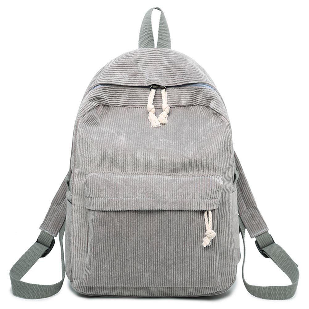 Vrouwen Casual Koreaanse Stijl Effen Kleur School Rugzak Mochila Mujer Zachte Stof Rugzak Voor Tienermeisjes: Light Grey