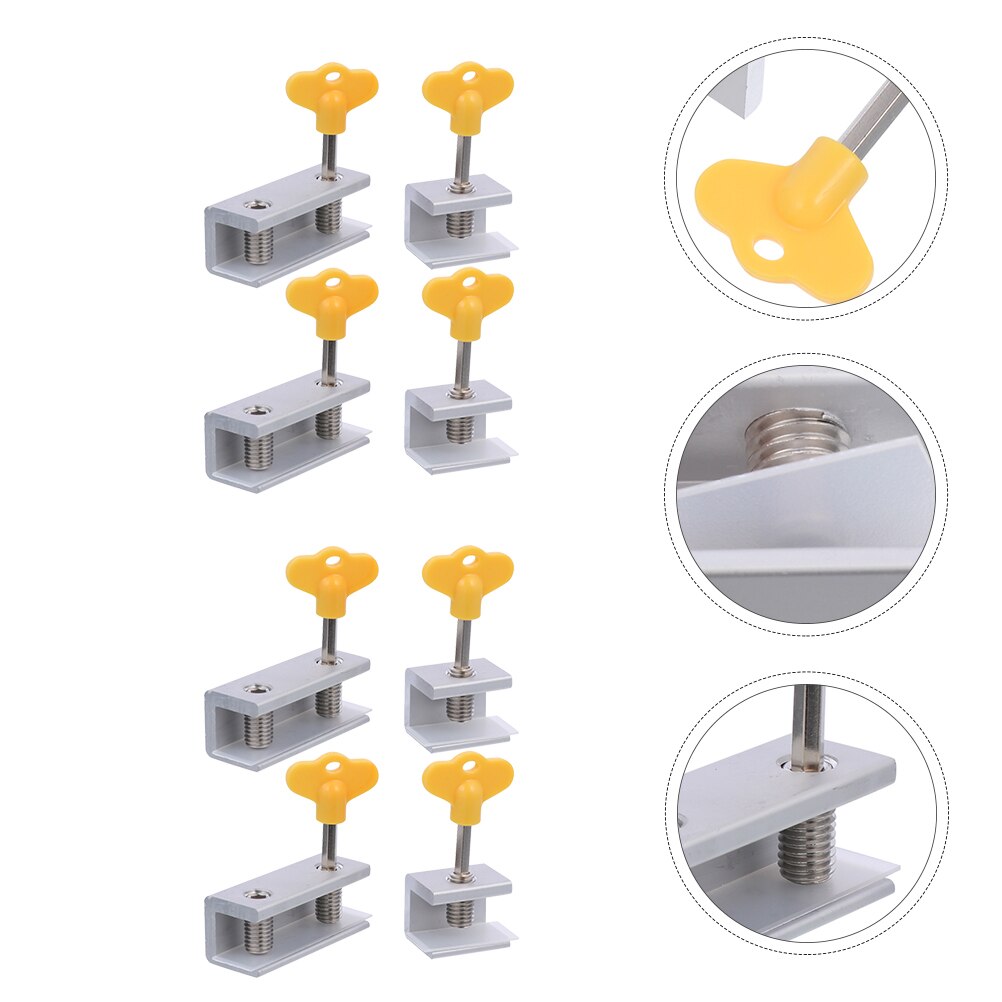 8Pcs Verstelbare Schuifraam Sloten Aluminium Raam Sloten Met Sleutel