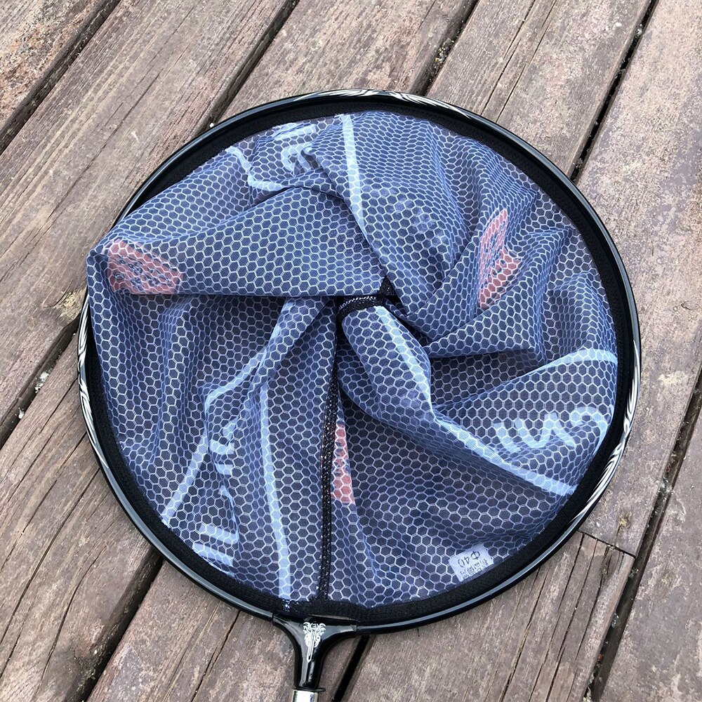 Alumiiniseoksesta valmistetut kalastusverkot kevyet hiilikuituiset kokoontaitettavat kalastustyökalut verkko reiän syvyys kokoontaitettava lasku uppoverkko 35cm 40cm x157g