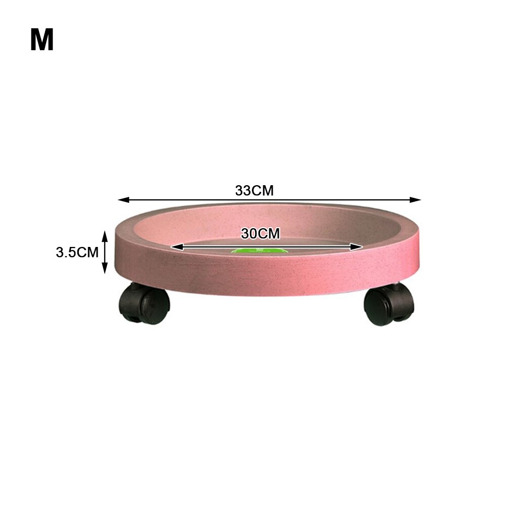 Removable Flower Pot Tray Universal Wheels Round Plastic Tray Flower Pot Rack Plant Stand Rolling Potted Plant Stand Fe25: Red M