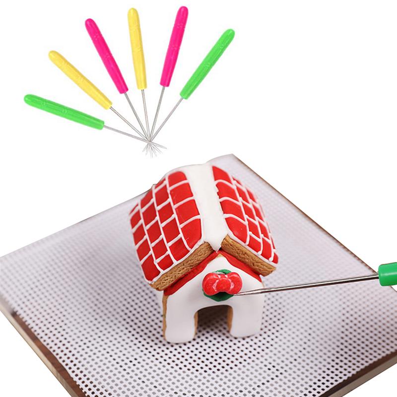 Plaque à gâteau en métal, plateau tournant, support à gâteau rond antidérapant, décoration rotative avec 6 aiguilles de traçage, outils de cuisson à faire soi-même