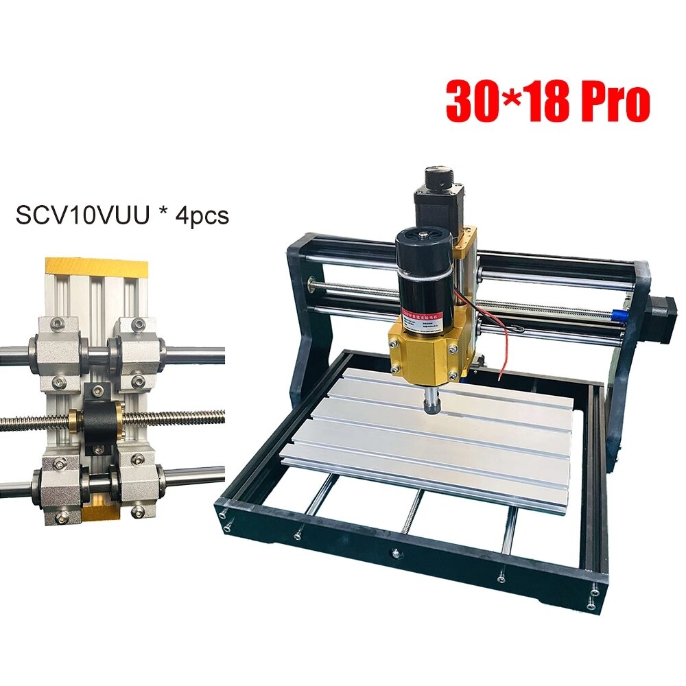CNC 3018 SCV12VUU Bearing 12mm, 10mm for 4mm T8 Screw Lead, 12mm Bore for CNC Machine X Axis Upgrade