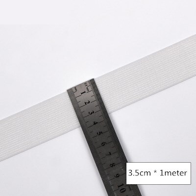 35mm stribe bånd elastisk blonder trim bånd stretch elastik bånd blonder bånd fletning bånd diy syning undertøj tilbehør 1 meter: Hvid