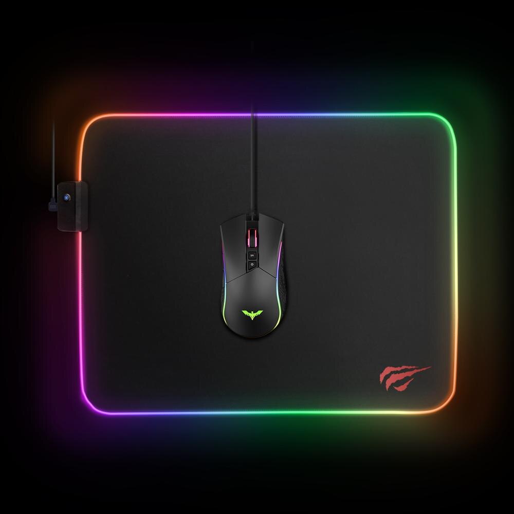 Havit Led Verlichting Gaming Muismat Rgb Usb Led Extended Verlichte Toetsenbord Antislip Deken Mat 350*250 / 800*300