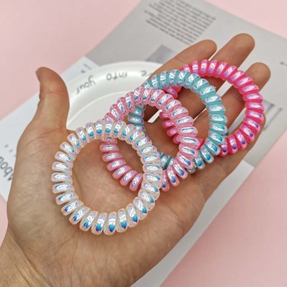 2 pcs goma para acessórios de cabelo anel de cabelo corda traceless feminino goma elástico faixas de cabelo para mulheres goma telefone fio scrunchy
