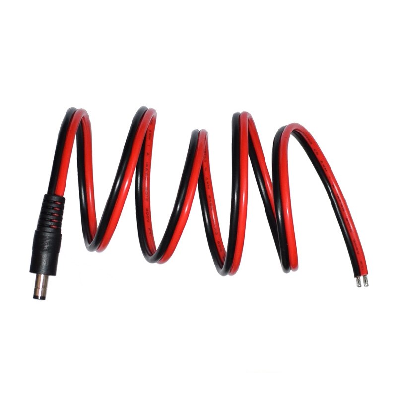 DC Power 12V 5.5mm x 2.5mm DC5525 Barrel Male Plug Connector Pigtail 14 AWG 3 ft.