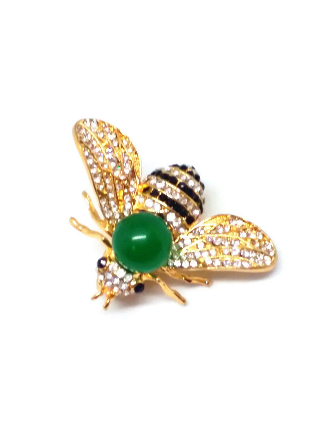 LETSFUN joyería fina titanio acero incrustaciones verde ámbar abejas Noble broche