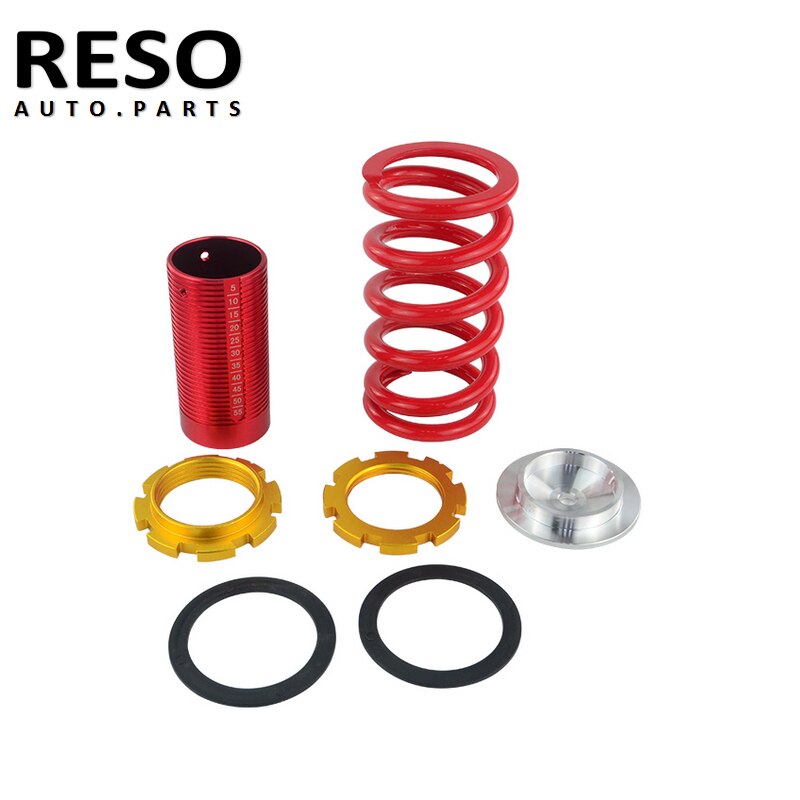 RESO- Lowering Scaled Adjustable Suspension Coilover Red Springs For 88-00 Honda Civic EG EJ EK