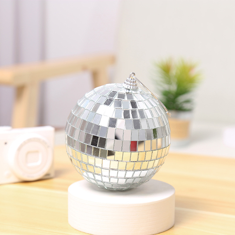 Reflective Glass Rotating Ball Reflection Glass Ball Light Mirror Disco DJ Mirror for Christmas Party Decoration